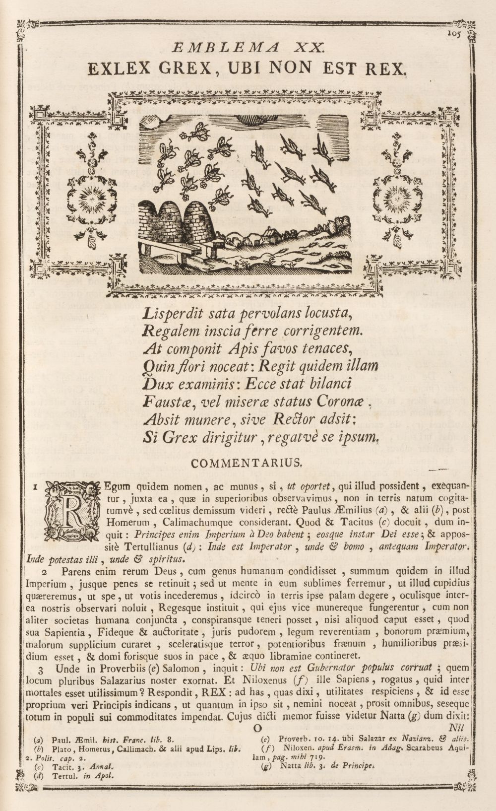 Solorzano Pereira (Juan de). Emblemata centum, regio politica, Madrid, 1779