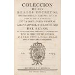 Coleccion de los Reales Decretos, Instrucciones, y Ordenes, Madrid, 1773