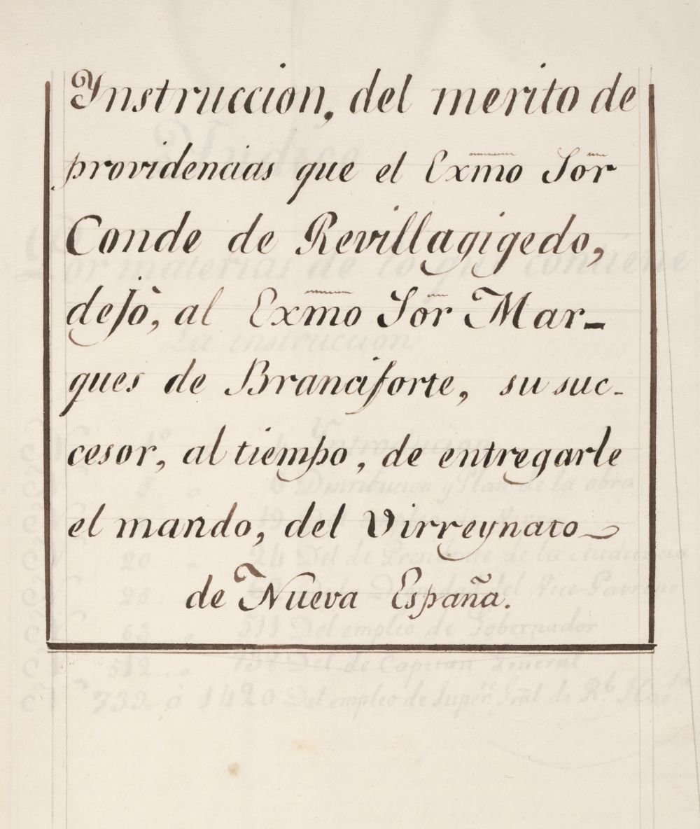 Instruccion del Merito de Providencias. Important manuscript of Vice-Regal decrees, [1794]