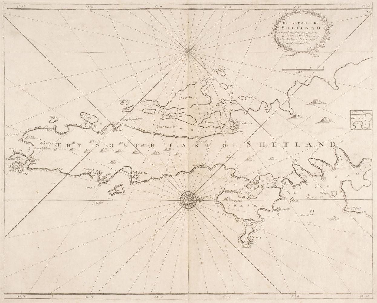 Collins (Capt. Greenville). The South part of the Isles of Shetland, circa 1720