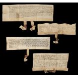 * Suffolk. Group of medieval deeds on vellum, 14th-15th century