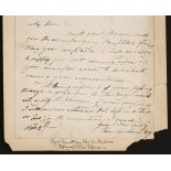 * Roy (Rammohan, 1772?-1833). Autograph letter signed to H. Jessop of Calcutta, c.1820-30