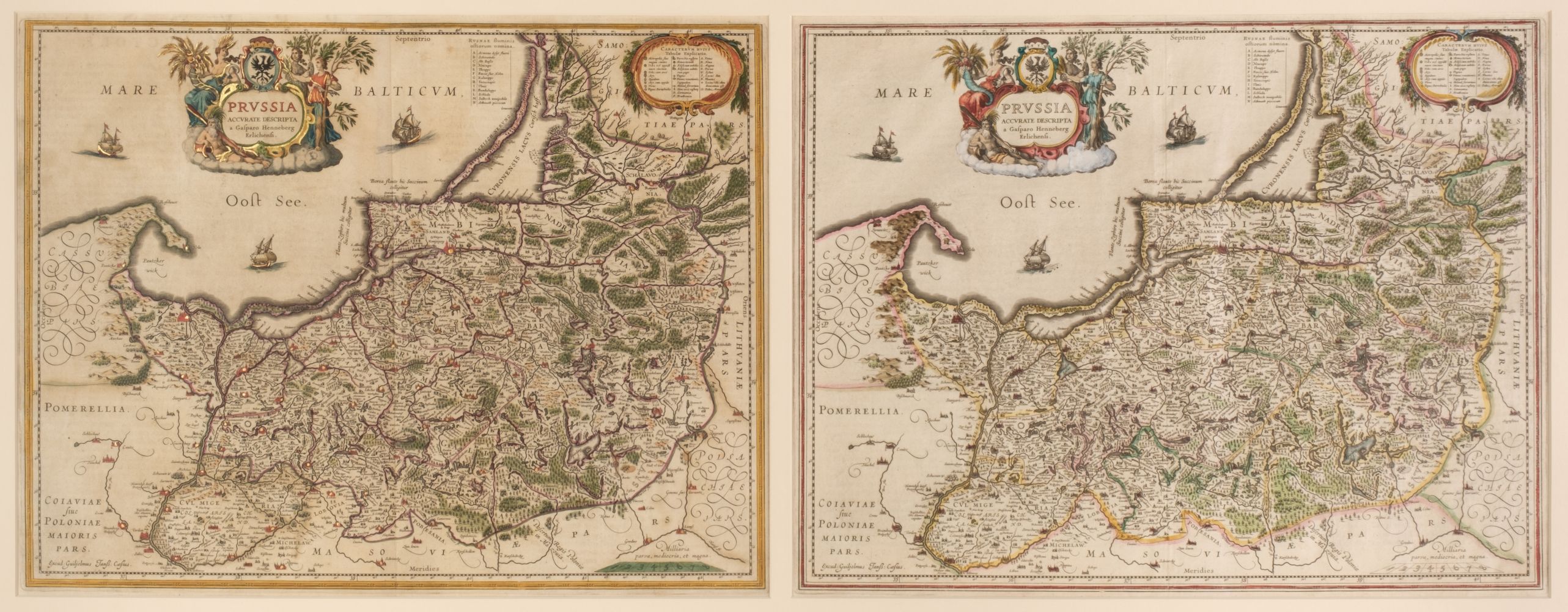 * Prussia. Blaeu (W. J.), Prussia Accurate Descripta a Gasparo Henneberg Erlichensi, circa 1645