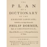 Johnson (Samuel). The Plan of a Dictionary of the English Language, 1st edition, 1747