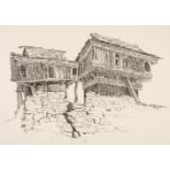 * India. Five architectural sketches by John Nankivell (1941-), 1971