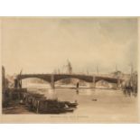 * Sutherland (Thomas). Southwark Iron Bridge as seen from Bank-side, 1819