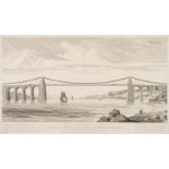 * Turrell (Edmund). View of the Suspension Bridge ... Menai Strait, circa 1826