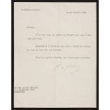 * De Gaulle (Charles, 1890-1970). Typed letter signed, 'C. de Gaulle', 22 October 1948