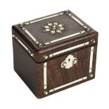 * Tea Caddy. A Victorian rosewood and ivory tea caddy