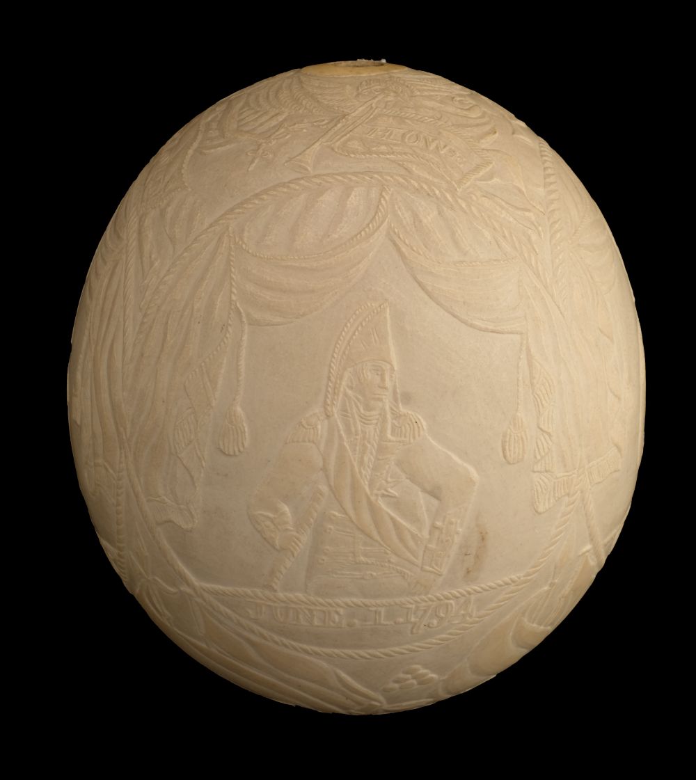 * Battle of Trafalgar. An ostrich egg, finely carved in shallow relief, circa 1805 - Image 4 of 5