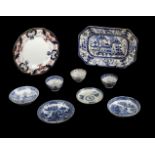 * English Ceramics. 18th century teabowls and saucers