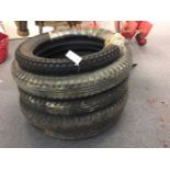 * Tyres. A set of 4 Firestone gum dipped tyres - Model A Ford