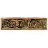 * Cycling. A large Cycle Maker shop sign c.1930s