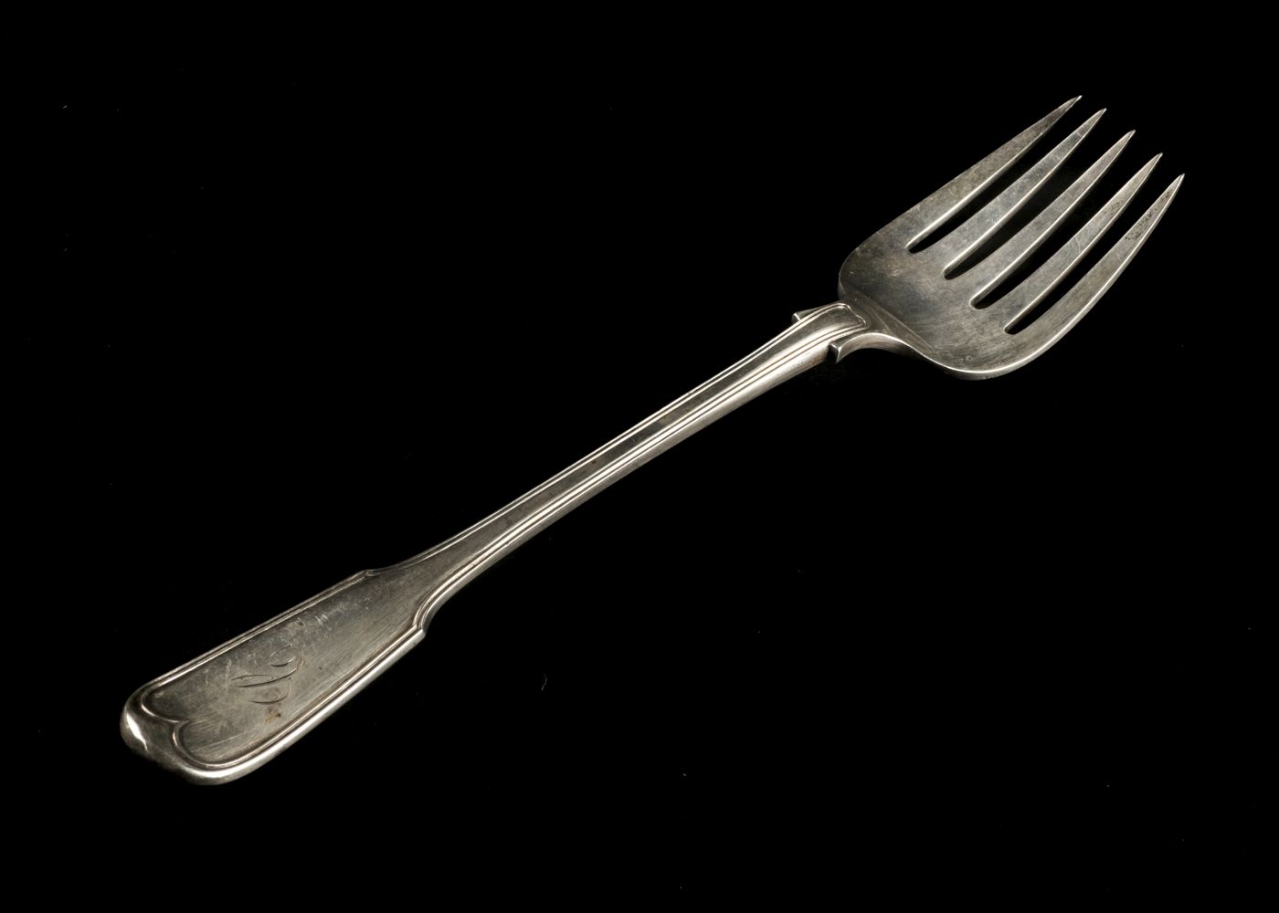 * Serving Fork. A Victorian silver serving fork by J&H Lias, London 1847