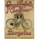 * Cycling. A Royal Enfield Bicycles advertising board c.1900