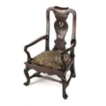 * Chair. A fine 18th century walnut child's chair
