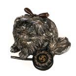 * Okimono. A silver and bronze Japanese Chin, Meiji period (1868-1912)