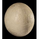 * Battle of Trafalgar. An ostrich egg, finely carved in shallow relief, circa 1805