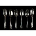 * Spoons. A collection of silver dessert spoons