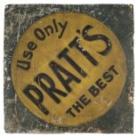 * Pratts. A Pratt's aluminium advertising sign and other signs