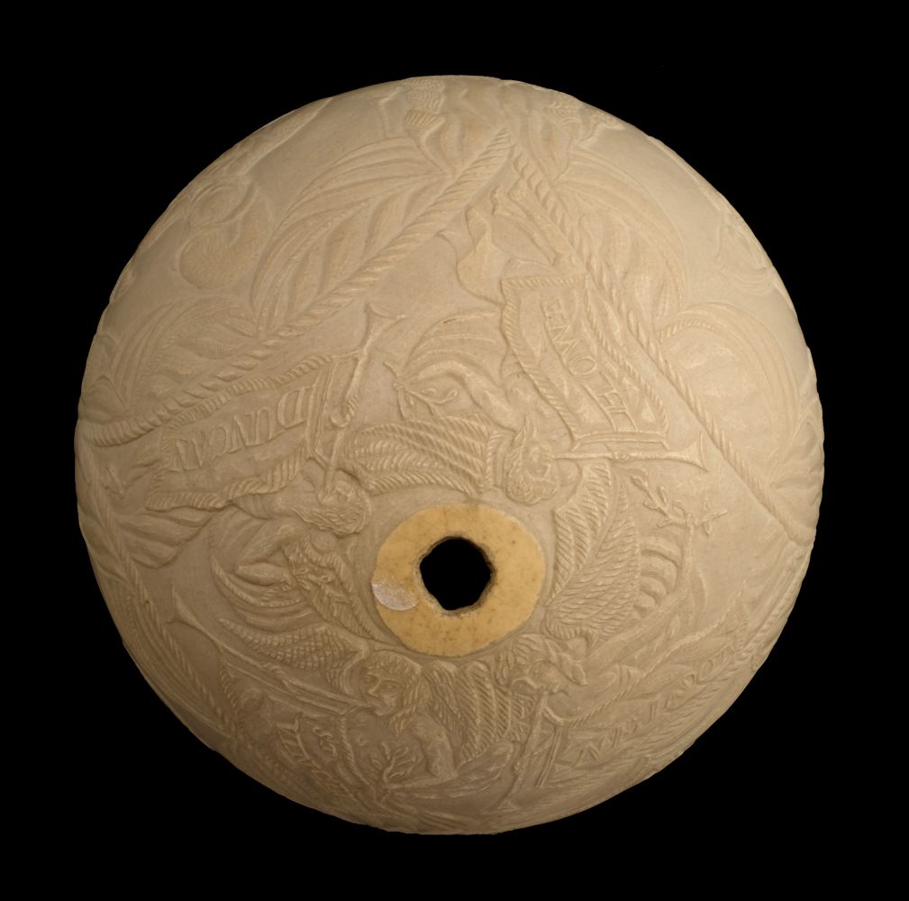 * Battle of Trafalgar. An ostrich egg, finely carved in shallow relief, circa 1805 - Image 5 of 5