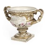 * Coalport. A George III "Warwick vase" by Coalport c.1820