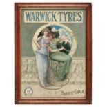 * Warwick Tyres. The Warwick Tyre Company Ltd advertising board c.1915