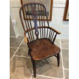 * Armchair. A Victorian elm wheelback armchair