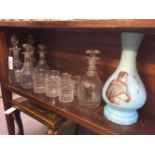 * Decanters. A pair of George III glass decanter and other items