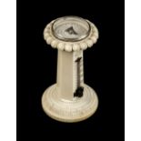 * Sundial. A Victorian ivory pedestal sundial by Comyns, London c.1840