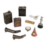 * Automobilia. Brass petrol filler and other items