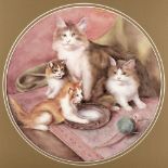 * Royal Worcester. A pair of cat wall plaques painted by Bryan Cox