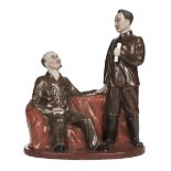 * Communism. A porcelain figural group - Mao and Lenin
