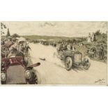 * Nevil (Andre, 20th century). A pair of motor racing prints c.1905