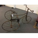 * Tricycle. An Edwardian child's tricycle and other items