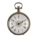 * Pocket Watch. A fine Victorian enamel pocket watch