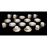 * Royal Worcester. A collection of coffee cans and saucers, Stinton etc