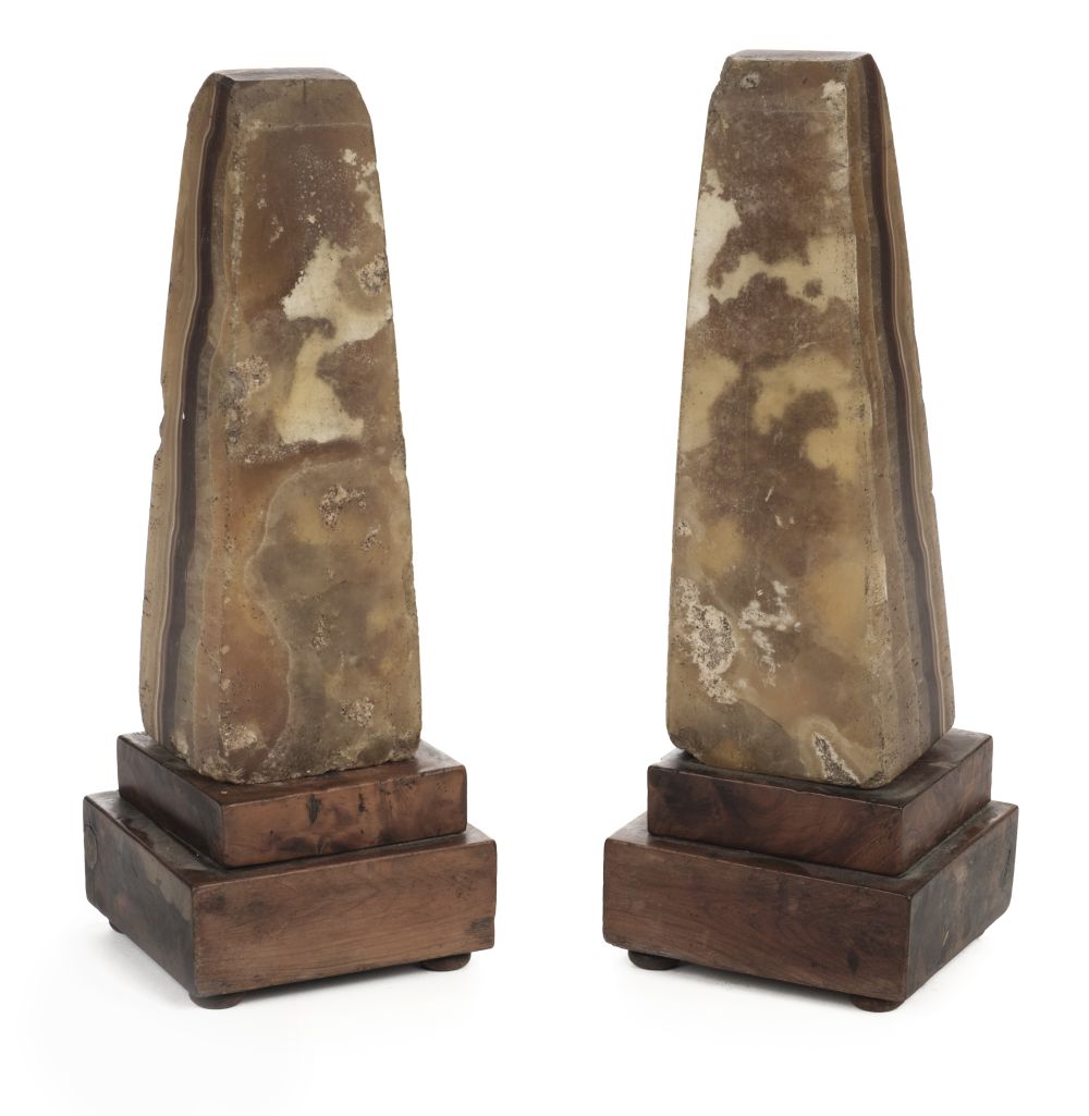 * Grand Tour. A pair of late 18th century alabaster obelisks