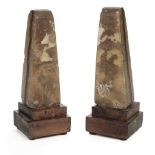 * Grand Tour. A pair of late 18th century alabaster obelisks