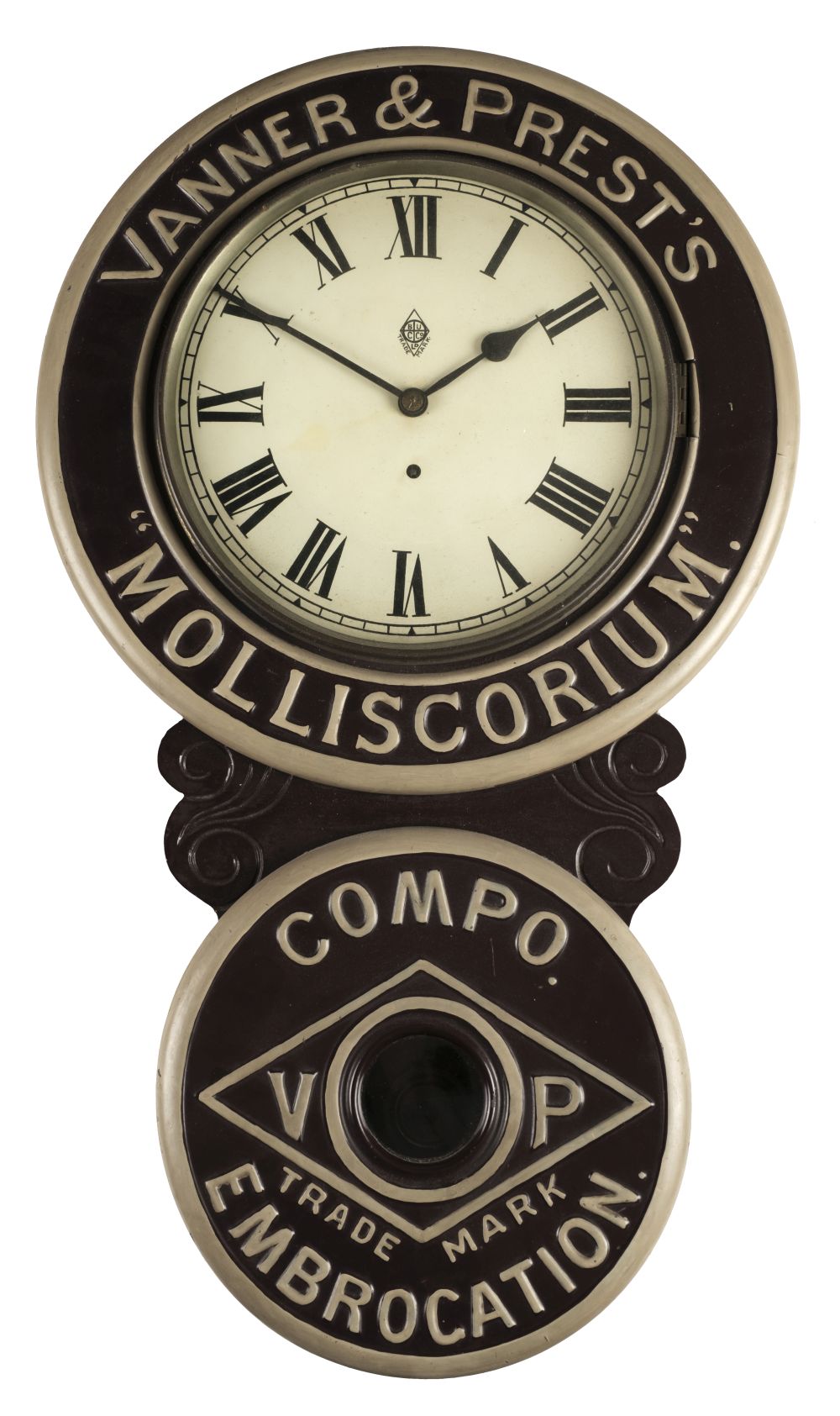* Vanner & Prest. An American advertising clock for "Molliscorium"