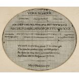 * Sampler. A Quaker sampler by Mary Hesletine, York School, 1791