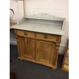 * Washstand. An Edwardian style marble top pine washstand