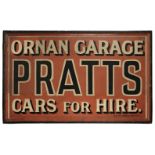 * Pratts. A large painted wood Pratts Ornan Garae sign