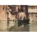 * Buckle (Claude, 1905-1973). River scene with boat