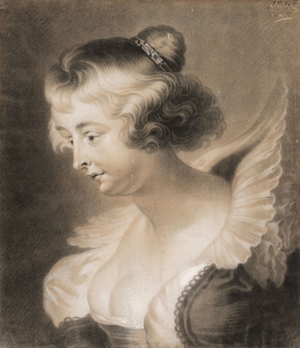 * Van Balen (Jan, circa 1611-1654). Portrait of Helena Fourment, black and white chalk