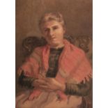 * McEvoy (Arthur Ambrose, 1878-1927). Portrait of a lady in a red shawl