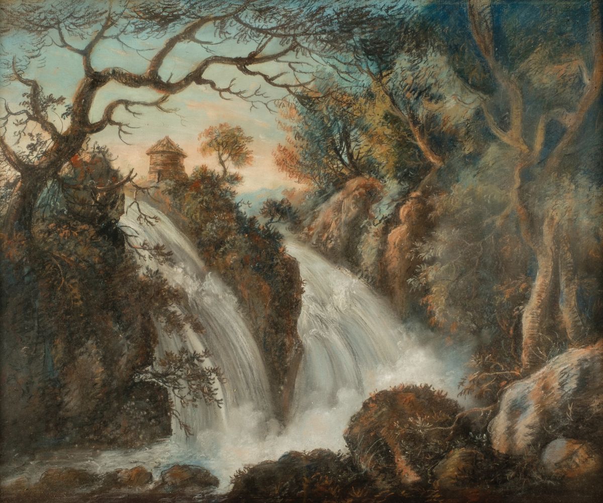 * French School. Landscape with Waterfall, later 18th century