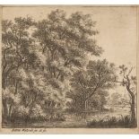 * Waterloo (Anthonie, circa 1610-1690). A wooded riverbank with church