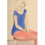 ARR * § Emanuel (John, 1930-). Seated girl in red and blue