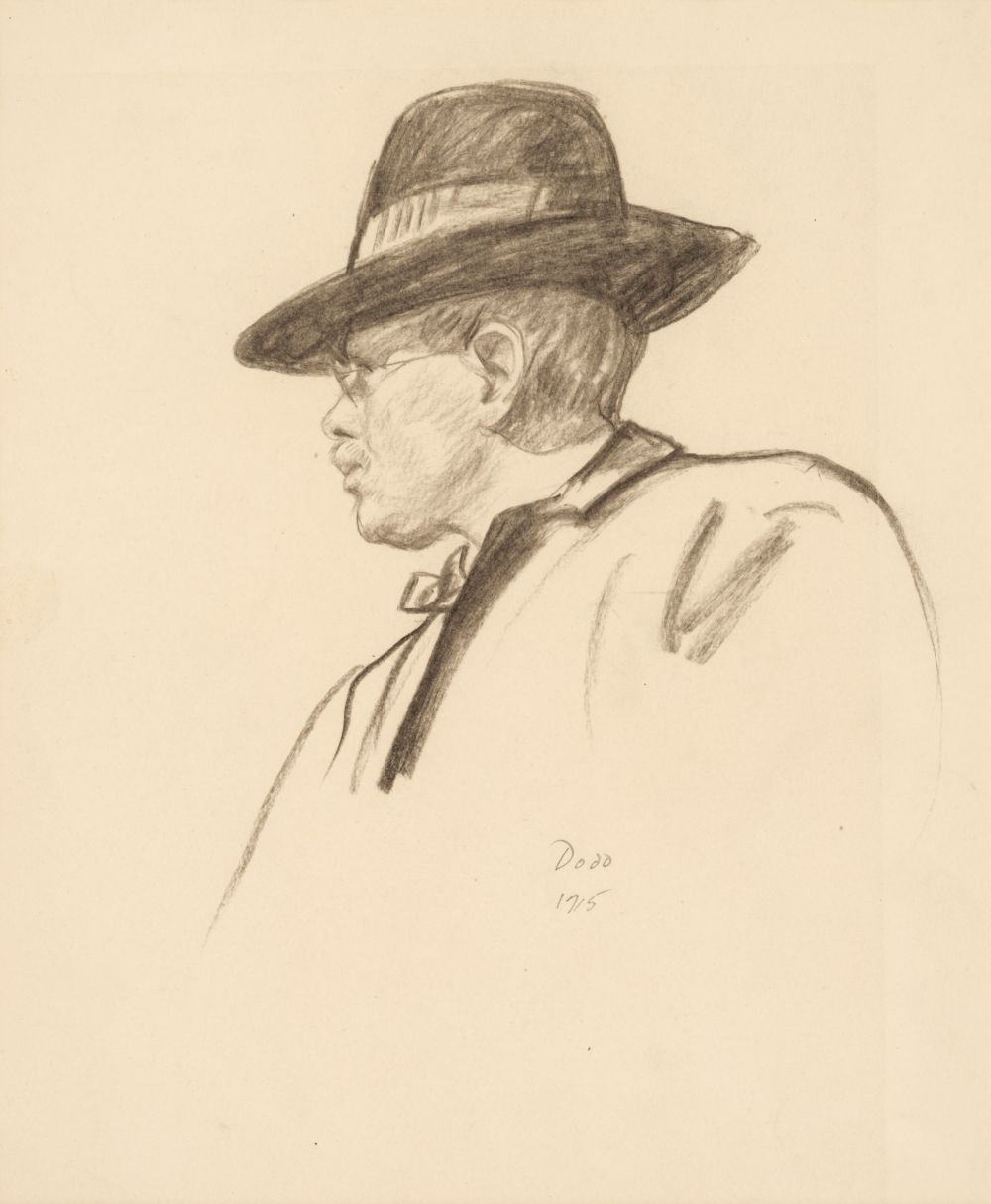 * Dodd (Francis H.,1874-1949). Portrait of a man in a trilby, 1915